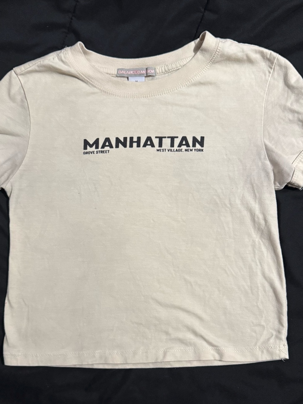 Manhattan Graphic Tee - Cream with Black Print